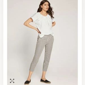 Lauren Ralph Lauren Striped Seersucker Blue White Cropped Pants - 14